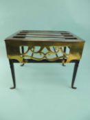 19TH CENTURY STEEL FOOTMAN, with pierced sides, 28 (h) x 35 (w) x 28cms (d) Provenance: private