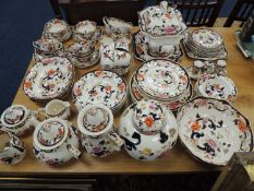 LARGE ASSORTMENT OF MASON'S MANDALAY TABLEWARE, including lidded tureen with spoon, ginger jar,