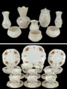 BELLEEK EIGHT VARIOUS VASES, JUGS & BOWLS, mixed backstamps, 15cms (h) the tallest; with a C & E