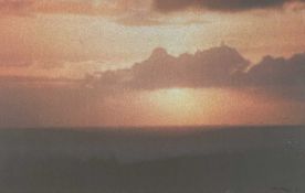 UNKNOWN 20TH CENTURY large watercolour - coastal sunset, indistinctly signed and dated '81 lower