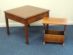 NORFOLK MANOR MAHOGANY SQUARE OCCASIONAL TABLE, fitted with a drawer, 56.5 (h) x 71cms²; also a