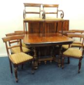 COMPOSITE SET OF GEORGE IV BAR BACK DINING CHAIRS, comprising two rosewood carvers c. 1825, and