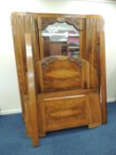 FRENCH WALNUT ART DECO MIRRORED WARDROBE, 216 (h) x 180 (w) x 56cms (d); together with a matching