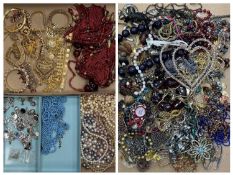 MIXED COSTUME JEWELLERY, in two boxes, including Indian wedding items Provenance: private collection