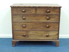EARLY VICTORIAN MAHOGANY CHEST OF DRAWERS, with a working key, 97 (h) x 113 (w) x 51cms (d)