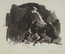‡ SIR KYFFIN WILLIAMS RA (1918-2006) artist's proof print - Patagonian horse rider, signed in pencil