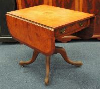GOSTINS BURR WALNUT & INLAID PEDESTAL SUPPER TABLE, 92 (w) x 64cms (d) Provenance: private