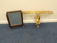 CAST GILT BRASS DEMILUNE CONSOLE TABLE FRAME (no top), 44 (h) x 82 (w) x 32cms (d); 19th century