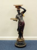 DECORATIVE PAINTED BLACKAMOOR WAITER, probably 1920s, 100cms (h) Provenance: private collection