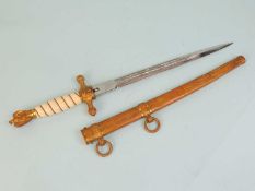 GERMAN KRIEGSMARINE DAGGER & SCABBARD, the blade marked 'Original Eickhorn, Solingen', 41.5cms (l)