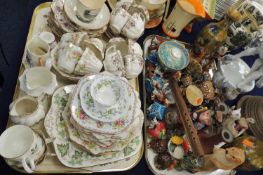 ASSORTED VICTORIAN & LATER CHINA TEAWARE, assorted ornamental china including Chinese rice bowl