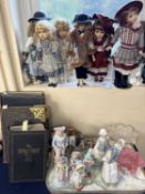 MIXED LOT, comprising three family bibles, one German; Venetian style overshot glass tazza and