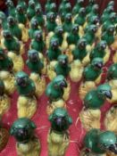 QUANTITY OF MODERN CHINESE PORCELAIN MINIATURE HAWKS, late 20th century, 9cms (h); also boxed