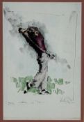‡ HAROLD RILEY (British, 1934-2023) colour print - 'Tom Watson for John', signed and dated '77, 31.5