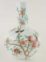 TSAI HSIAO-FANG POTTERY (TAIWAN) POMEGRANATE VASE, after an 18th century Chinese original, 36.