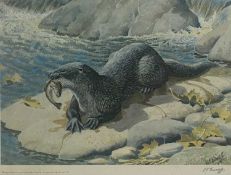 ‡ CHARLES FREDERICK TUNNICLIFFE OBE RA (1901-1979) limited edition (381/500) colour print - Otter,