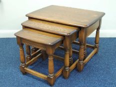 NEST OF ERCOL ELM TABLES, largest 62.5cms (h) Provenance: private collection Merseyside