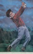 ‡ HAROLD RILEY (British, 1934-2023) artist's proof print - Seve Ballesteros, Lytham 1979, signed