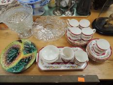 ASSORTED CERAMICS & GLASSWARE, including Crown Staffordshire floral tea set, 21 pieces; Victorian