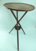 19TH CENTURY MAHOGANY TRIPOD TABLE, with circular dish top, 66 (h) x 37cms (diam.) Provenance: