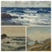 BRITISH SCHOOL watercolours - comprising ARTHUR SUKER (1857-1940) entitled 'Off Cornish Coast', 24 x