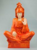 RISTO KIVIMAKI POTTERY SCULPTURE, entitled 'Woman in Cross-Legged Pose', model by Doris Kathleen