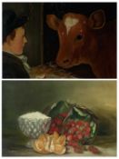 J. H. HIGNELL (19th century) oil on board - still life of fruit, signed lower left, 31 x 47cms;