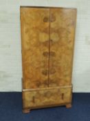 ART DECO WALNUT GENT'S WARDROBE, 161 (h) x 86 (w) x 46cms (d) Provenance: private collection Powys