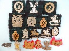 SCOTTISH REGIMENT CAP BADGES, including Scottish Yeomanry silver-gilt cap badge, pair of Scottish
