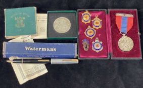 ASSORTED COLLECTABLES, including cased King George V Faithful Service medal, to Charles Joseph