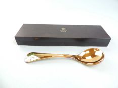 GEORG JENSEN SILVER GILT & ENAMEL SPOON, 1975 Annual Edition, in presentation box Provenance: