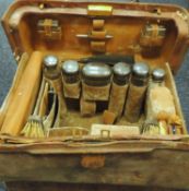 LATE 19TH CENTURY LEATHER TRAVELLING VANITY CASE, A. Barrett & Sons, 63 & 64 Picadilly London,