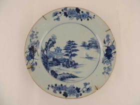 CHINESE EXPORT BLUE AND WHITE PLATE, 18th Century, 28.5cms (diam.) Provenance: private collection
