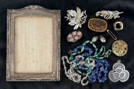 SILVER RECTANGULAR PHOTOGRAPH FRAME, Birmingham 1914 (worn, two holes), aperture 14.5 x 9.5cms;