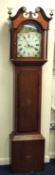 PROVINCIAL OAK INLAID LONGCASE CLOCK by Deacon Barton, 8-day movement, two weights, pendulum, and