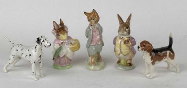 BESWICK COLLECTION OF FIGURINES, including Beatrix Potter's Mrs Rabbit, Benjamin Bunny, and foxy