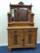 ARTS & CRAFTS PERIOD OAK MIRROR BACK SIDEBOARD, in the Liberty style, 195 (h) x 122 (w) x 55cms (