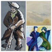 ‡ ASSORTED PAINTINGS including DAVID T. WILLIAMS (Welsh, 20th century) watercolour - Eryri (