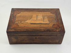 VICTORIAN TRINITY HOUSE WRITING BOX, burr walnut and rosewood, cross banded and strung in various