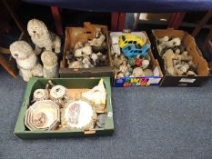 COLLECTION OF OLD ENGLISH SHEEPDOG ORNAMENTS and other ornamental ceramics including bull cheese