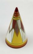 BRADEX CLARICE CLIFF BIZARRE 'SUN GOLD' CONICAL SUGAR CASTER, limited edition, 11cms (h), with