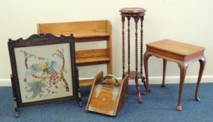 WALNUT & INLAID SILVER TABLE, in the Irish style, 62 (h) x 54 (l) x 39cms (d); together with a
