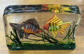 DECORATIVE COLOURED GLASS AQUARIUM ORNAMENT, possibly Murano, 24 x 18cms Provenance: private