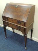 QUEEN ANNE STYLE OAK BUREAU, c. 1920, 107 (h) x 79cms (w) Provenance: private collection Chester