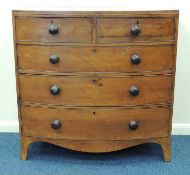 VICTORIAN MAHOGANY BOW FRONT CHEST OF DRAWERS, 107 (h) x 110 (w) x 56cms (d) Provenance: private