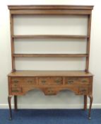 OAK DRESSER & DELFT RACK in the Georgian style, 184 (h) x 146 (w) x 37cms (d) Provenance: private