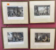 AFTER T. ALLOM four aquatint engravings - each depicting a Mandarin interior, 28 x 31.5cms (