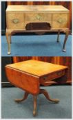 WALNUT FURNITURE PARCEL comprising Gostins Burr walnut & inlaid pedestal supper table, 92 (w) x