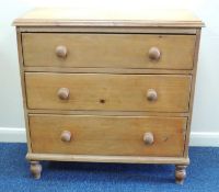 VICTORIAN PINE SMALL CHEST OF DRAWERS, 84 (h) x 84 (w) x 40cms (d) Provenance: private collection