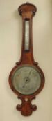 EARLY VICTORIAN WALNUT WHEEL BAROMETER by L. Keizer & Co., Liverpool, with turned bone adjuster,